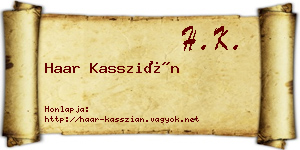 Haar Kasszián névjegykártya